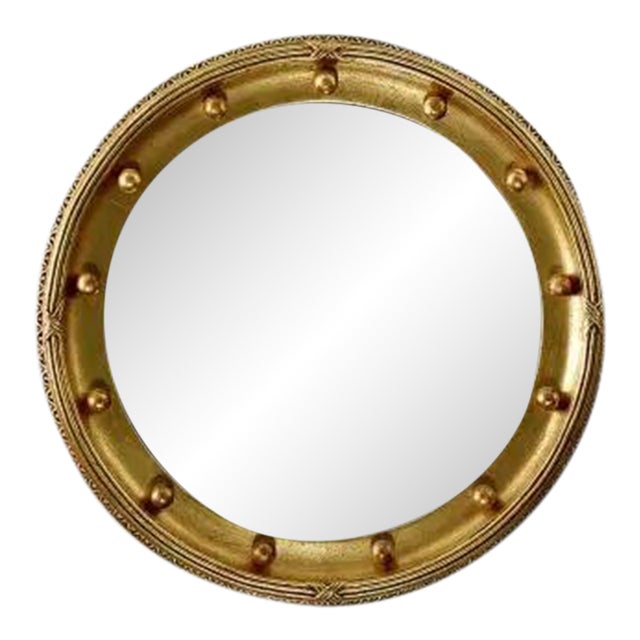 Friedman Brothers Bayshore Mirror in Classic Gold - 30" For Sale