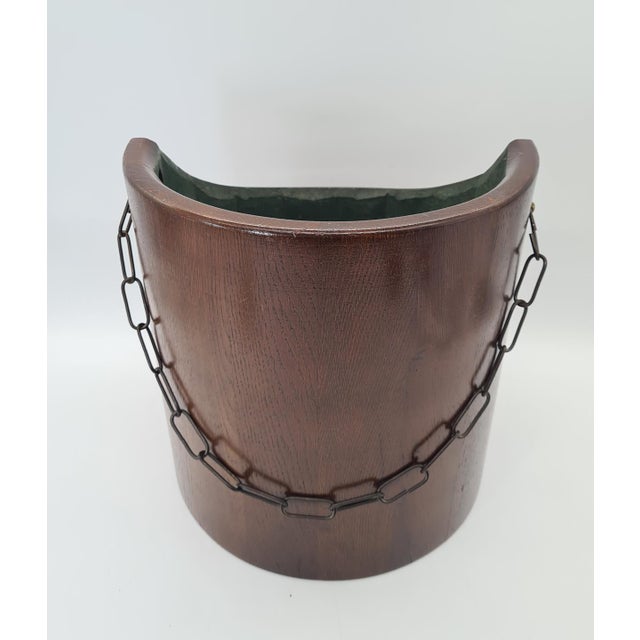 Brown Vintage Wooden Container with Chain, 1960s For Sale - Image 8 of 11