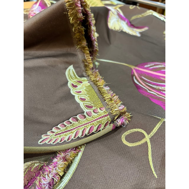 Silk Upholstery Fabric Large Scale Made in India 2 Yards For Sale - Image 9 of 10