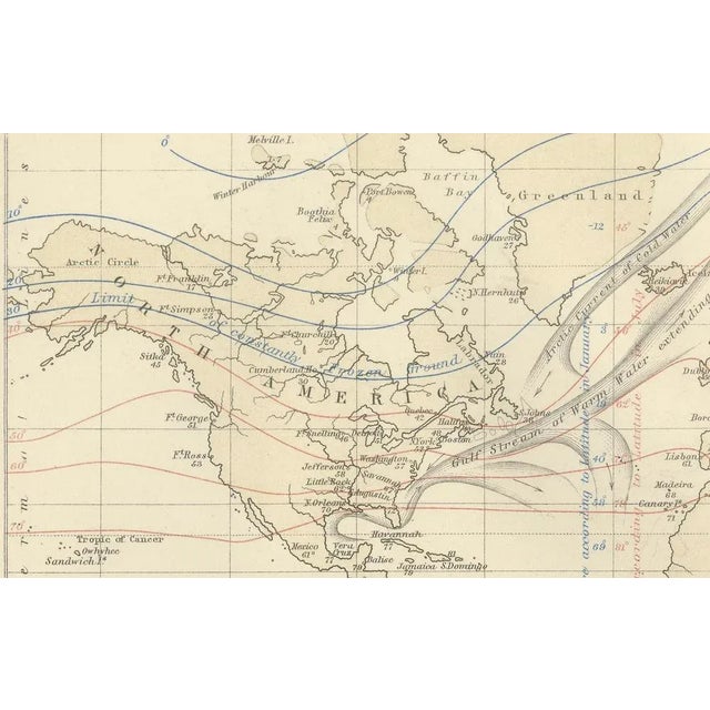 Paper Climatological Map by A.K. Johnston, 1852 For Sale - Image 7 of 10