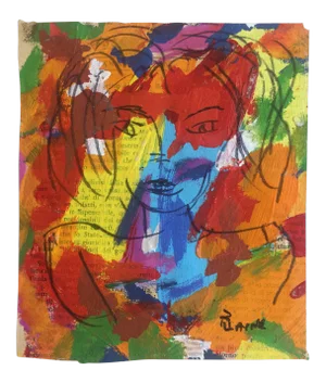 Vintage Original Female Portrait Painting