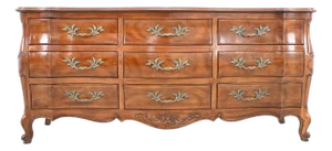 John Widdicomb French Louis XV Style Cherry Bombe Nine Drawer Dresser
