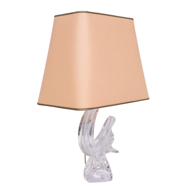 Crystal Glass Bird Table Lamp from Daum, France, 1960s For Sale - Image 9 of 15
