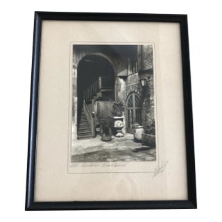 Mid 20th Century Eugene Delcroix Gelatin Silver Print Photograph “Old Brulatour Courtyard” For Sale