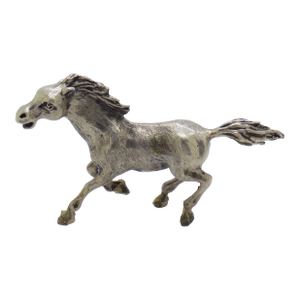 Vintage Italian Handmade Genuine Silver Galloping Horse Solid Figurine Miniature by Mario Cerreti