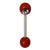 1960s Modernist Red Metal Double Ball Accent Table Lamp For Sale