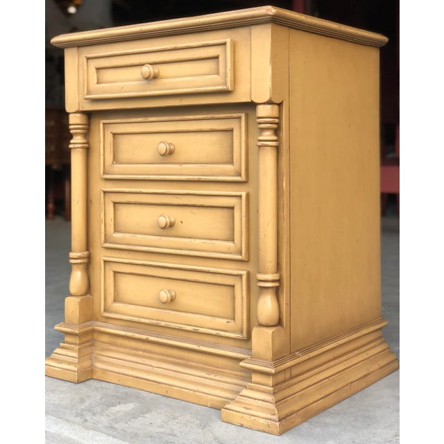 Very nice high quality custom made four drawer nightstand. Farmhouse style with nicely turned columns and detailed...