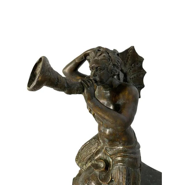 Bronze Fountain with Mermaid Seated on Tortoise, 20th Century For Sale - Image 5 of 16