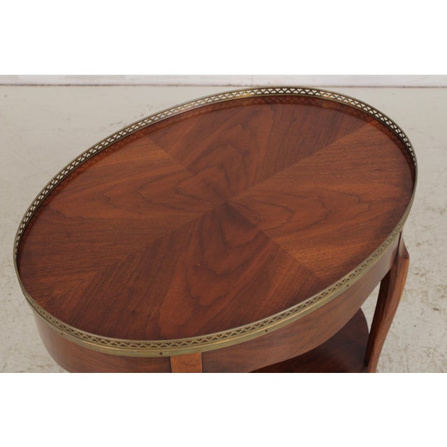 Vintage Walnut End Table W. Gallery For Sale In Philadelphia - Image 6 of 14