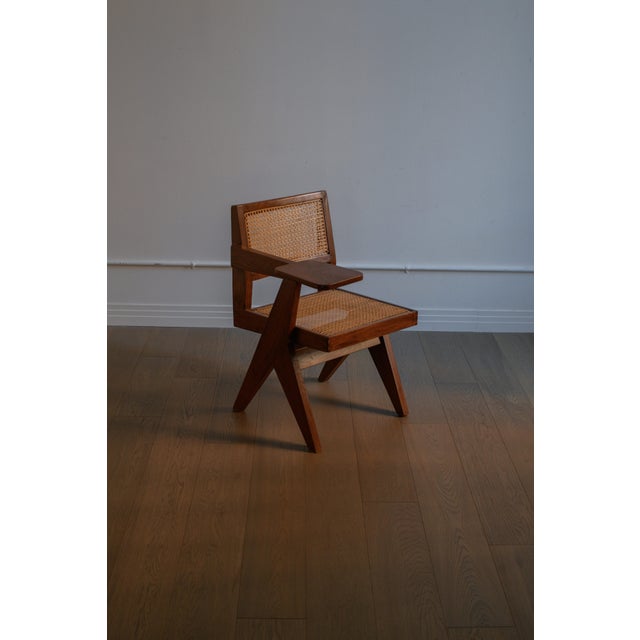 Mid-Century Modern 1960s Pierre Jeanneret Writing Chair From Punjab University, Chandigarh For Sale - Image 3 of 3