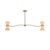 Mid-Century Modern Gable Linear Chandelier, Antique Natural Brass with Oyster Shade For Sale - Image 3 of 7