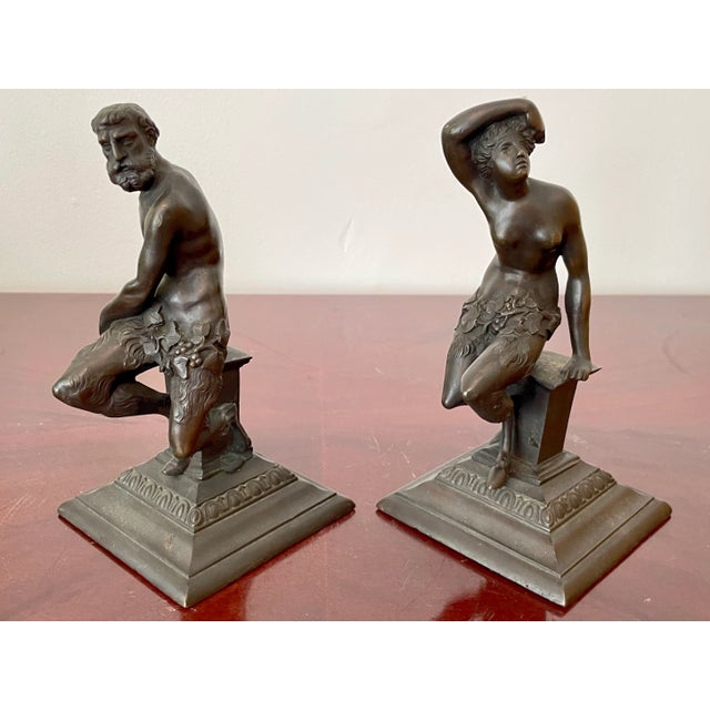 Bronze Figurines of Man and Woman - a Pair For Sale - Image 12 of 12