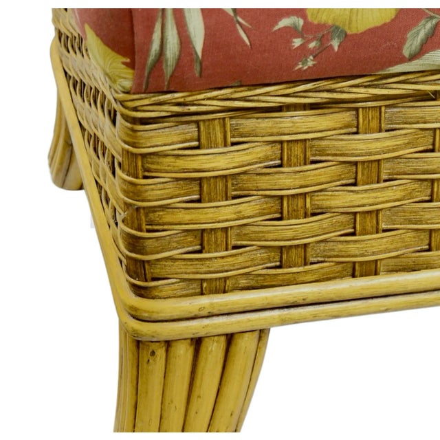 Coastal Braxton Culler Woven Bamboo Ottoman For Sale - Image 3 of 6