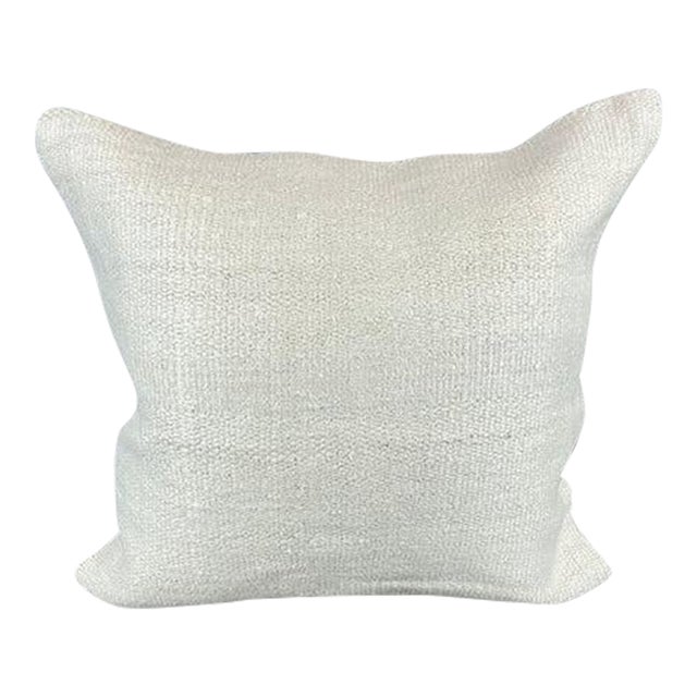20 x 20 Hemp Pillow Turkish Cushion Natural Grayish White Pillow Cushion Cover For Sale