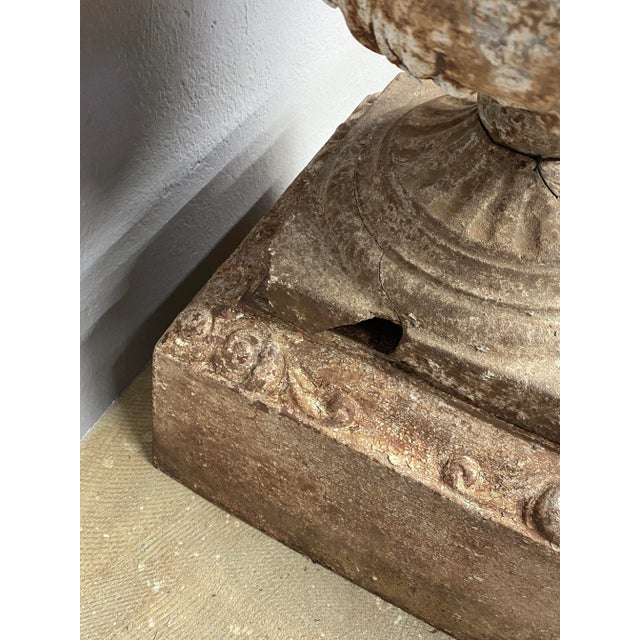 Late 19th Century 19th C English Cast Iron Urn on Base For Sale - Image 5 of 7