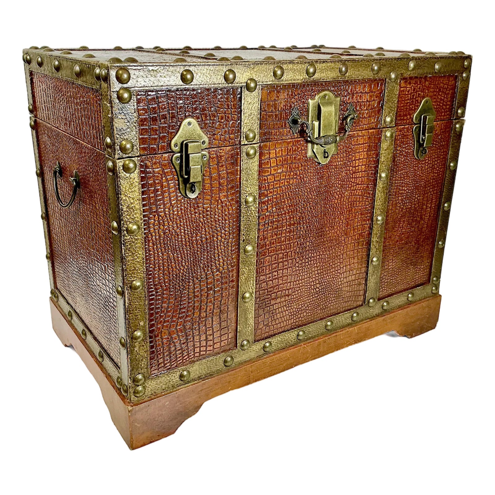 1980s Vintage Americana Boho Chic Faux Alligator Storage Chest Box ...