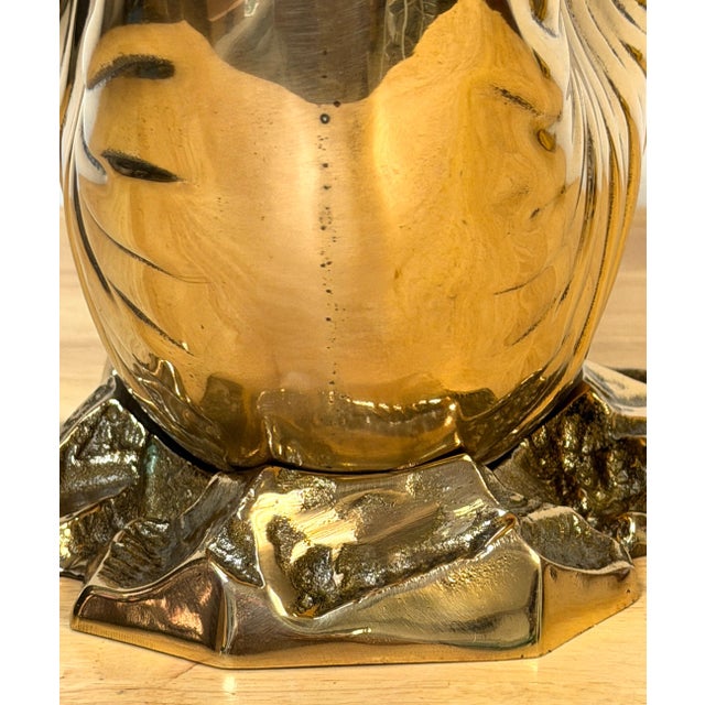 Modern Large Polished Brass Nautilus Shell Vase by Sarreid, Spain, Circa 1970s For Sale - Image 3 of 14