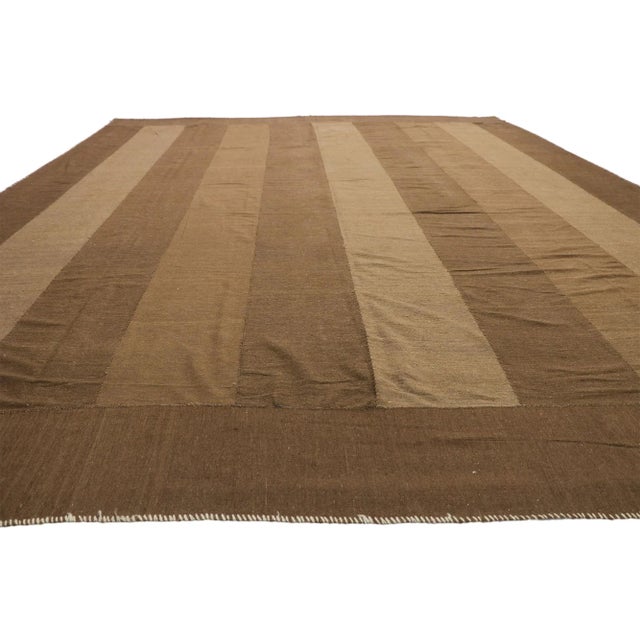 Mid-Century Modern Vintage Persian Kilim Area Rug- 11'09 X 15'04 For Sale - Image 3 of 9