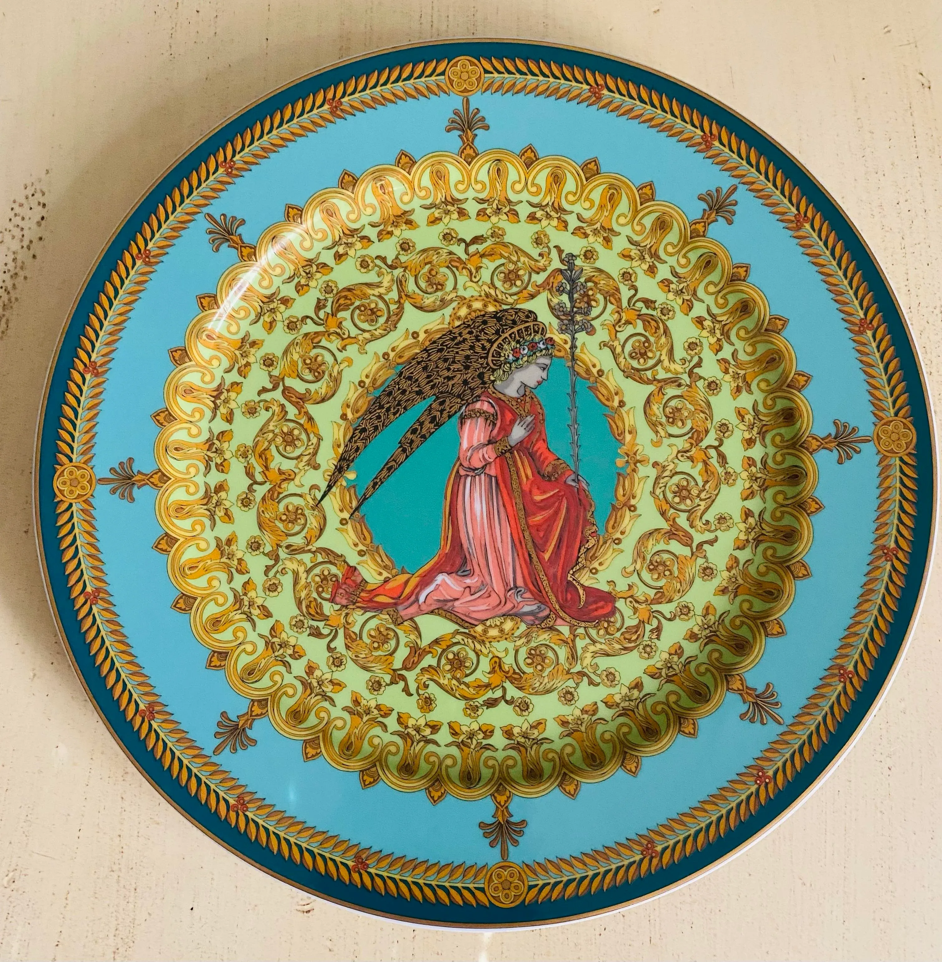 Versace for Rosenthal L'ange Gabriel Collectors Plate, 1995 | Chairish