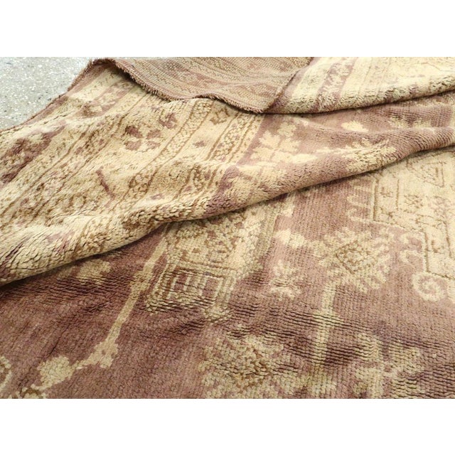 Mauve Galerie Shabab Collection Early 20th Century Turkish Oushak Room Size Carpet For Sale - Image 8 of 8