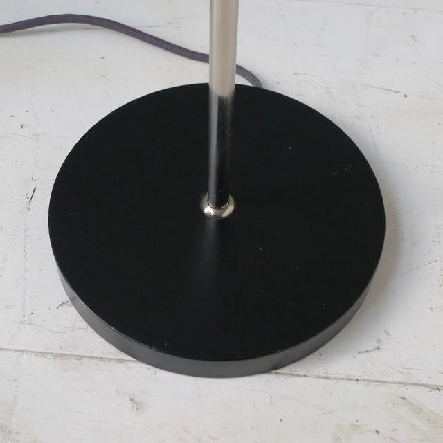 Black Floor Lamp with Movable Chrome & Black Cylindrical Shades, 1960s For Sale - Image 8 of 11