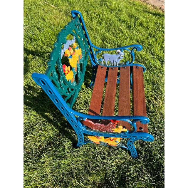 Cast Iron and Mahogany Children's Chair For Sale - Image 3 of 7