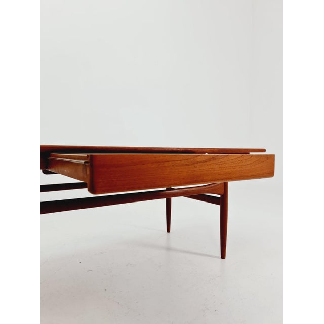Brown Vintage Danish Teak Coffee Table with Drawer from Arrebo Møbelfabrik, 1960s For Sale - Image 8 of 18