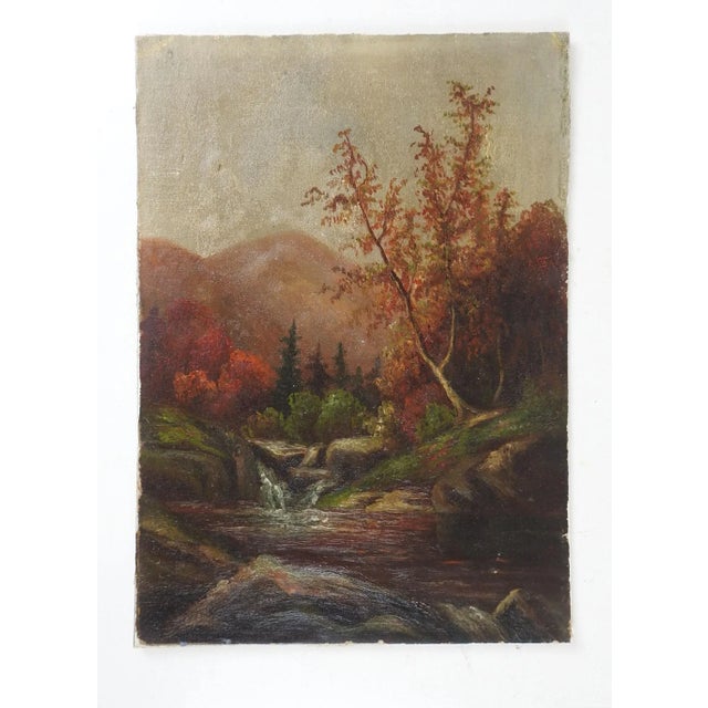 Antique Mountain River Landscape Painting For Sale - Image 4 of 6