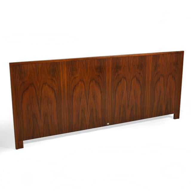 This big king-size Danish modern headboard by Falster Møbelfabrik combines subtle design, excellent craftsmanship, and...