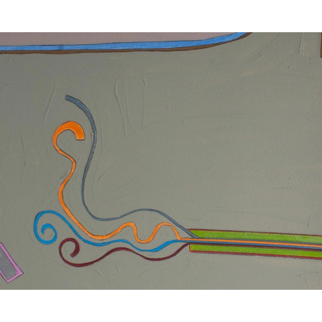 Signed 1980s Abstract Mixed Media Paintingst Harry Hilson For Sale - Image 4 of 8