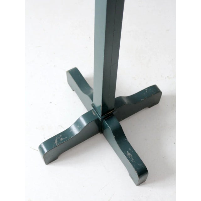 Teal Vintage Wooden Coat Rack For Sale - Image 8 of 11