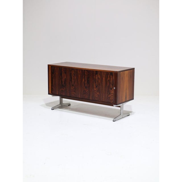 Dry Bar Tambour Cabinet in Rosewood and Metal from Nipu, Denmark, 1960s For Sale - Image 15 of 15