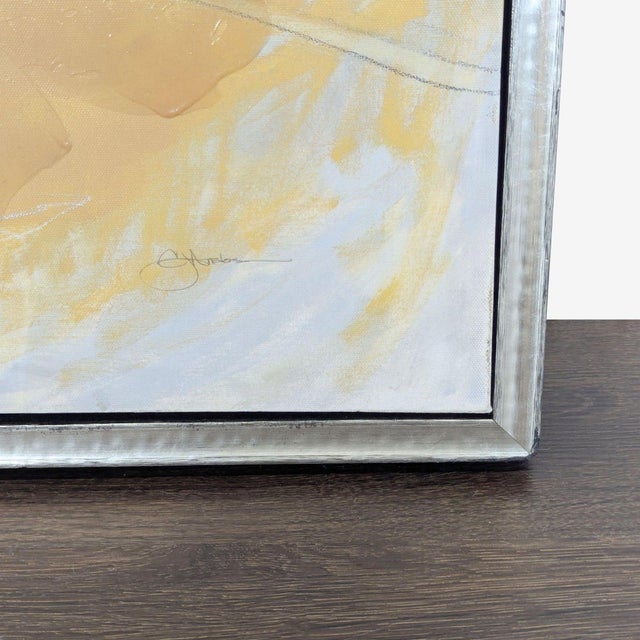 2000 - 2009 Framed Abstract Modern Art Painting With Mixed Colors For Sale - Image 5 of 5