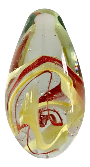 Mid-Century Modern Murano Glass Elliptical Egg Shaped Paperweight