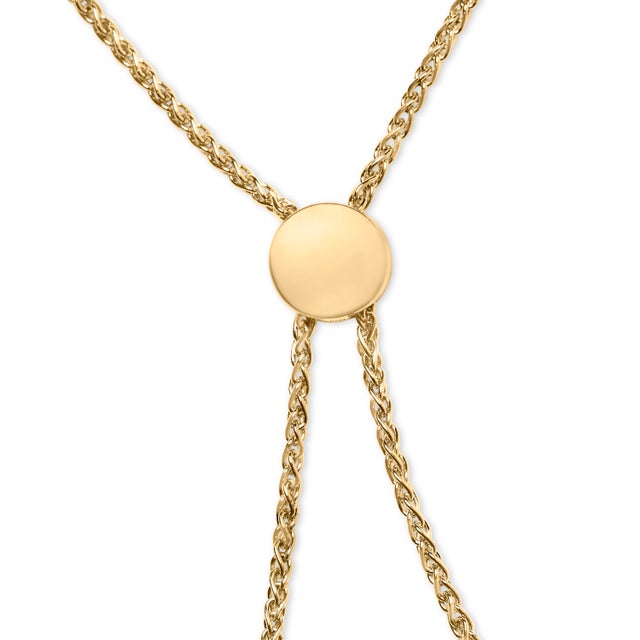 Haus of Brilliance Gold Vermeil Diamond Accent Bar Lariat Bolo Bracelet For Sale - Image 4 of 4