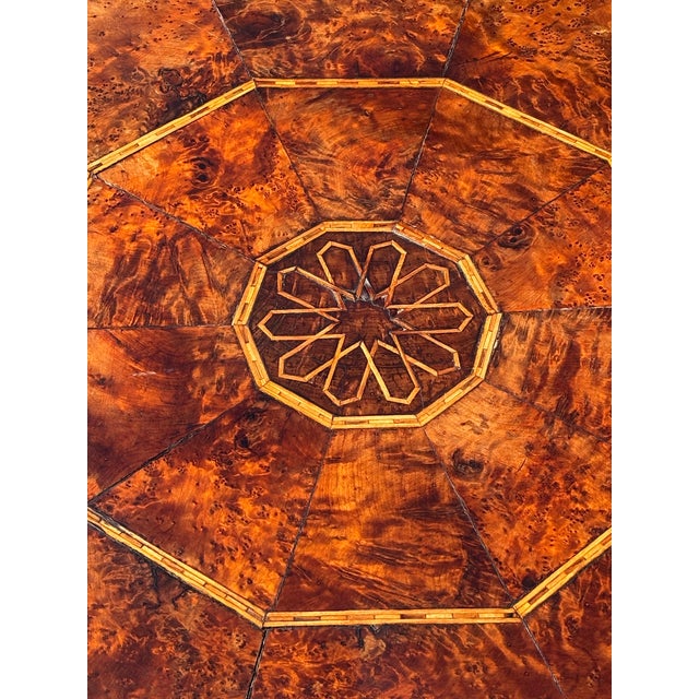 Brown 19th Century Octagonal Burr Yew Wood Coffee Table, 1880s For Sale - Image 8 of 11