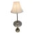 Vintage Stiffel Style Solid Brass Floor Lamp With Integrated Round Glass Side Table For Sale