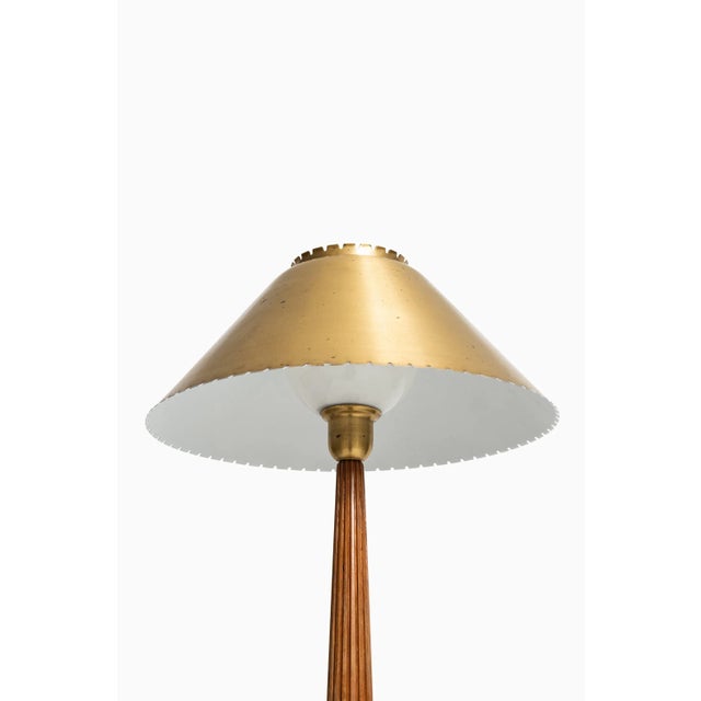 Scandinavian Modern Beech and Brass Table Lamp by Hans Bergström, 1950s For Sale - Image 10 of 13