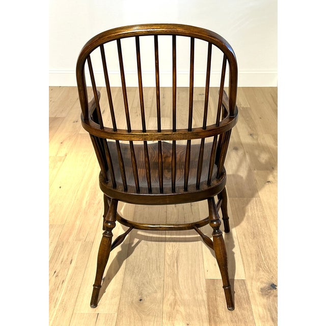 English Reproduction Oak Windsor Stickback Arm Chair Originally from Hideaway House Antiques in Los Angeles Made in...