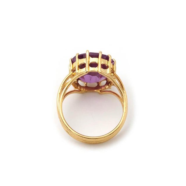Metal Vintage 18 Karat Gold Cocktail Ring For Sale - Image 7 of 8