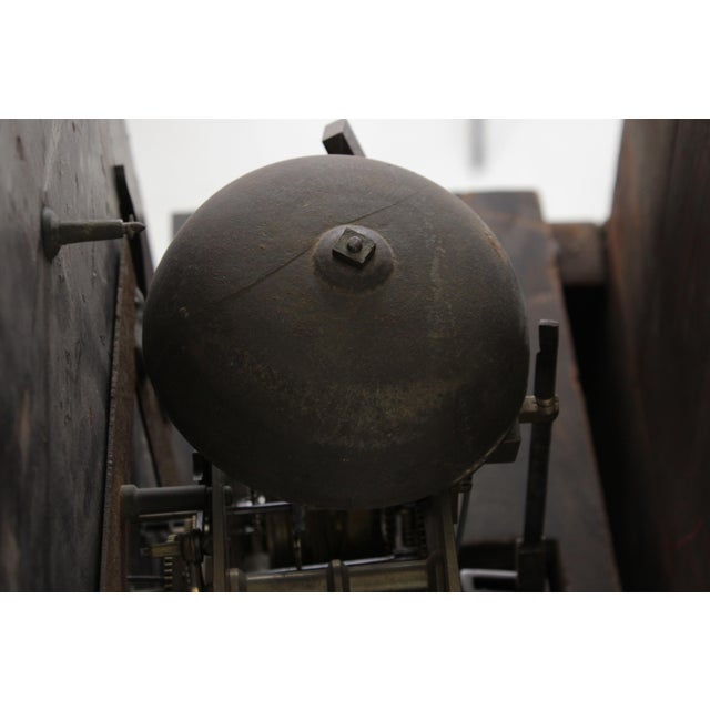 Antique 18th C. English 8 Day Flame Mahogany Grandfather Clock For Sale - Image 9 of 18