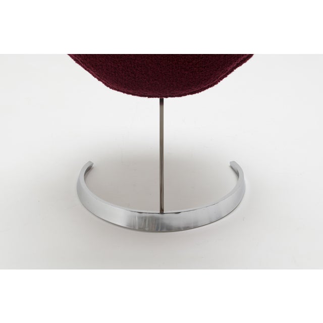 Sculptural Scimitar Dining Table and Chairs in Burgundy Bouclé by Boris Tabacoff for Mobilier Modulaire Moderne, 1970s, Set of 6 For Sale - Image 14 of 18
