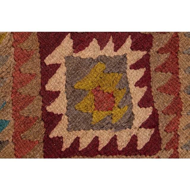 Textile 1960s Vintage Turkish Kilim Rust Handmade Tribal Wool Rug For Sale - Image 7 of 8