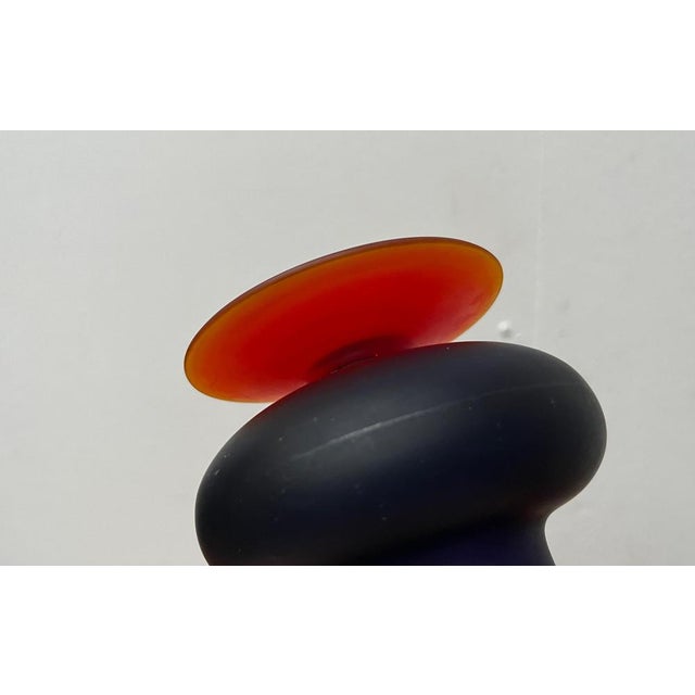 Italian Satinato Series Glass Vase attributed to Carlo Moretti, 1970s For Sale - Image 5 of 18
