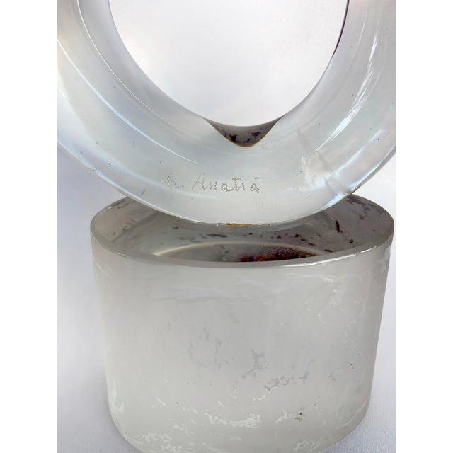 Transparent Renato Anatra Italian Murano Glass Freeform Sculpture Abstract 1980s For Sale - Image 8 of 9