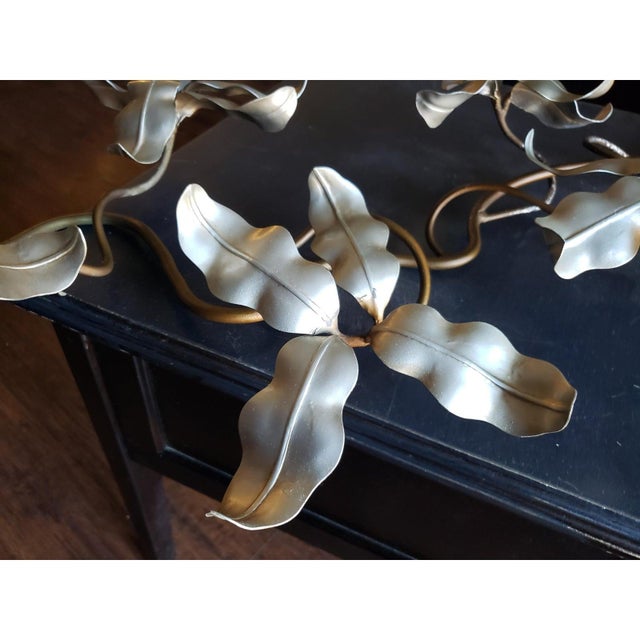 Mid-Century Brutalist Mixed Metal Orchid Wall Sculpture, Attributed to Curtis Jeré - 54" For Sale - Image 11 of 14