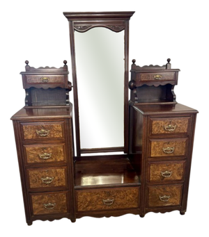 Antique Victorian Burr Walnut Dressing Table, 1880