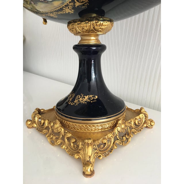 Late 19th Century Late 19th Century Acf Victorian Romantic French Porcelain Gilt Vase For Sale - Image 5 of 13