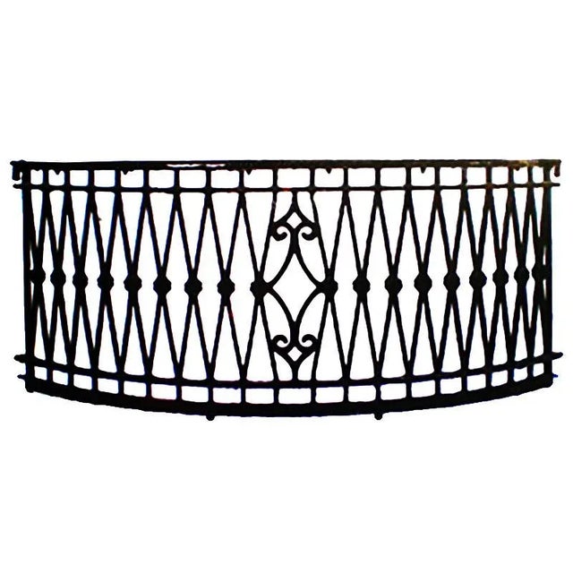 Early 20th Century Demilune Form Wrought Iron Balcony Front For Sale - Image 4 of 4