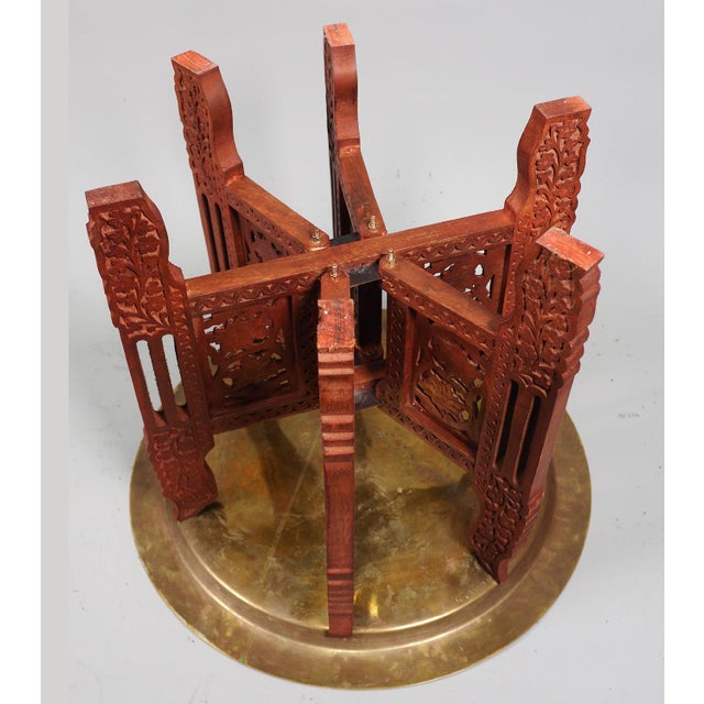 Vintage Orient Islamic Hammer Engraved Table Tray, 1940s For Sale - Image 13 of 18